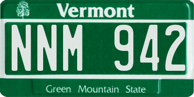 VT license plate NNM942