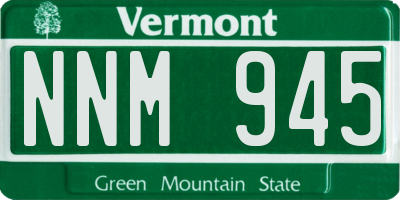 VT license plate NNM945