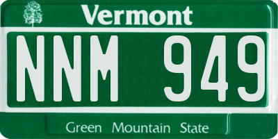 VT license plate NNM949