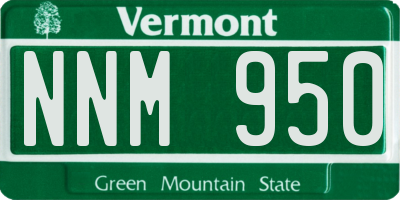 VT license plate NNM950