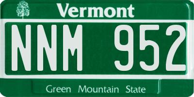 VT license plate NNM952