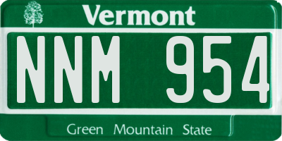 VT license plate NNM954