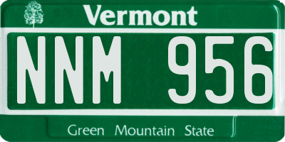 VT license plate NNM956