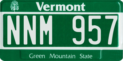 VT license plate NNM957