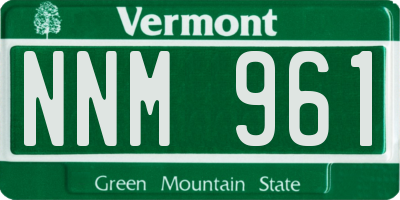 VT license plate NNM961