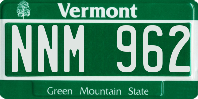VT license plate NNM962