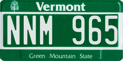 VT license plate NNM965