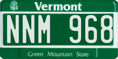 VT license plate NNM968