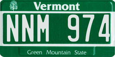 VT license plate NNM974