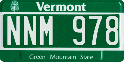 VT license plate NNM978