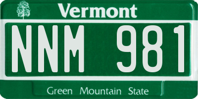 VT license plate NNM981