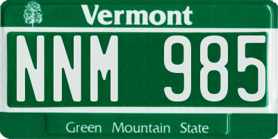 VT license plate NNM985