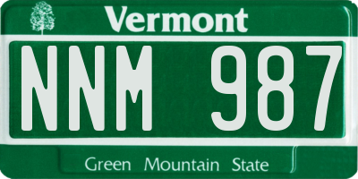 VT license plate NNM987