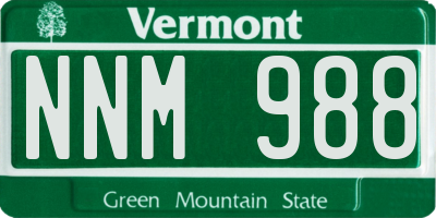 VT license plate NNM988