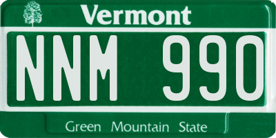 VT license plate NNM990