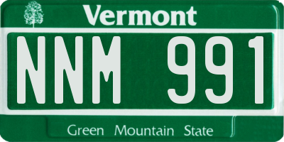 VT license plate NNM991