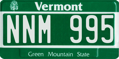VT license plate NNM995