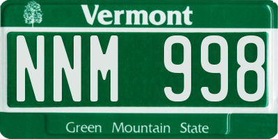 VT license plate NNM998