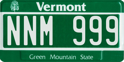 VT license plate NNM999