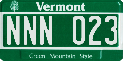 VT license plate NNN023