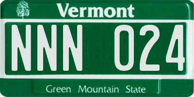 VT license plate NNN024
