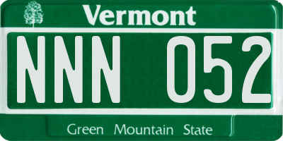 VT license plate NNN052