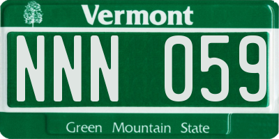 VT license plate NNN059