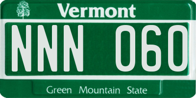 VT license plate NNN060