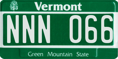 VT license plate NNN066