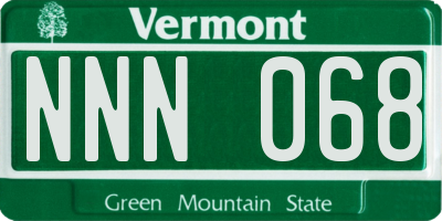 VT license plate NNN068