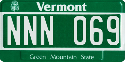 VT license plate NNN069