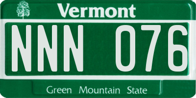 VT license plate NNN076