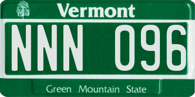 VT license plate NNN096