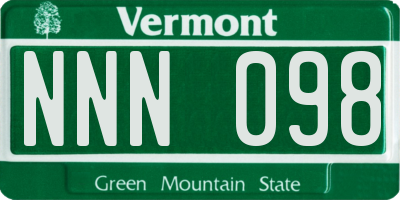 VT license plate NNN098