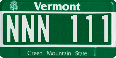 VT license plate NNN111