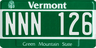 VT license plate NNN126