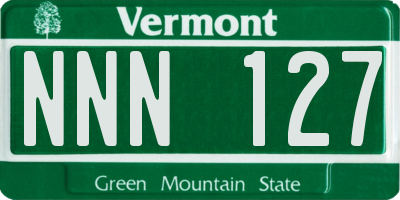 VT license plate NNN127
