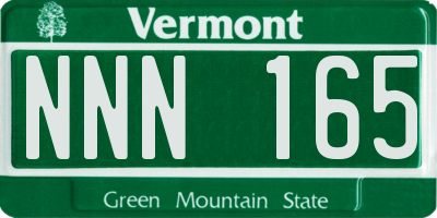 VT license plate NNN165
