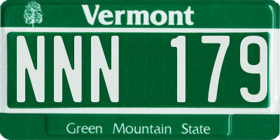 VT license plate NNN179