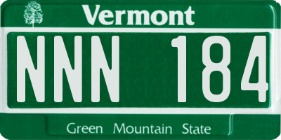 VT license plate NNN184