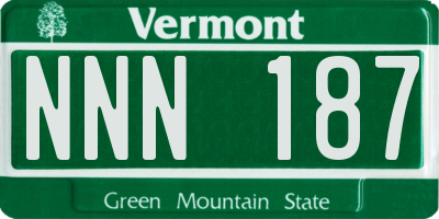 VT license plate NNN187