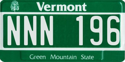VT license plate NNN196