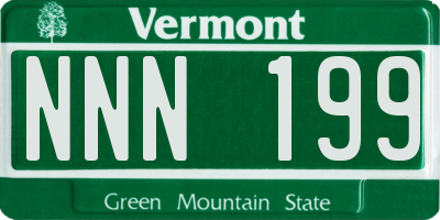 VT license plate NNN199