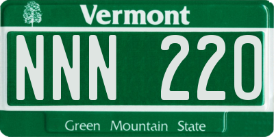 VT license plate NNN220