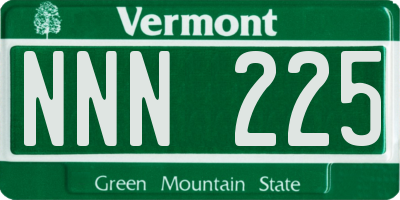 VT license plate NNN225