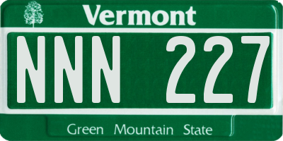 VT license plate NNN227