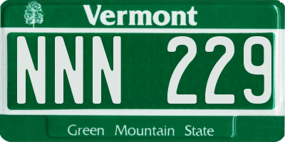 VT license plate NNN229