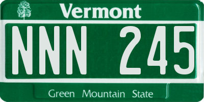 VT license plate NNN245