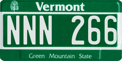 VT license plate NNN266