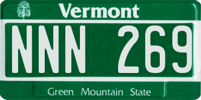 VT license plate NNN269